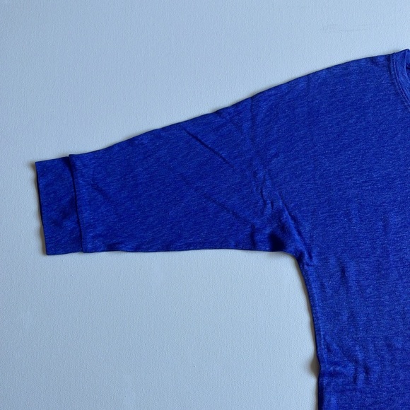 J.Crew Elbow Sleeve Tee In Linen-43107- Dark Lilac- Size Medium - Picture 2 of 5